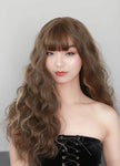 Brunette Mixed Blonde Wavy Synthetic Wig - Bosonshop