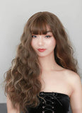 Brunette Mixed Blonde Wavy Synthetic Wig - Bosonshop
