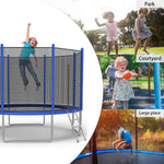 12 FT Trampoline For Kids And Family Outdoor Trampoline With Safety Enclosure Net, Ladder And Spring Cover - Backyard Bounce Jump Have Fun - Bosonshop