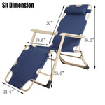 Bosonshop Outdoor Reclining Lounge Chairs with Pillow, Dark Blue