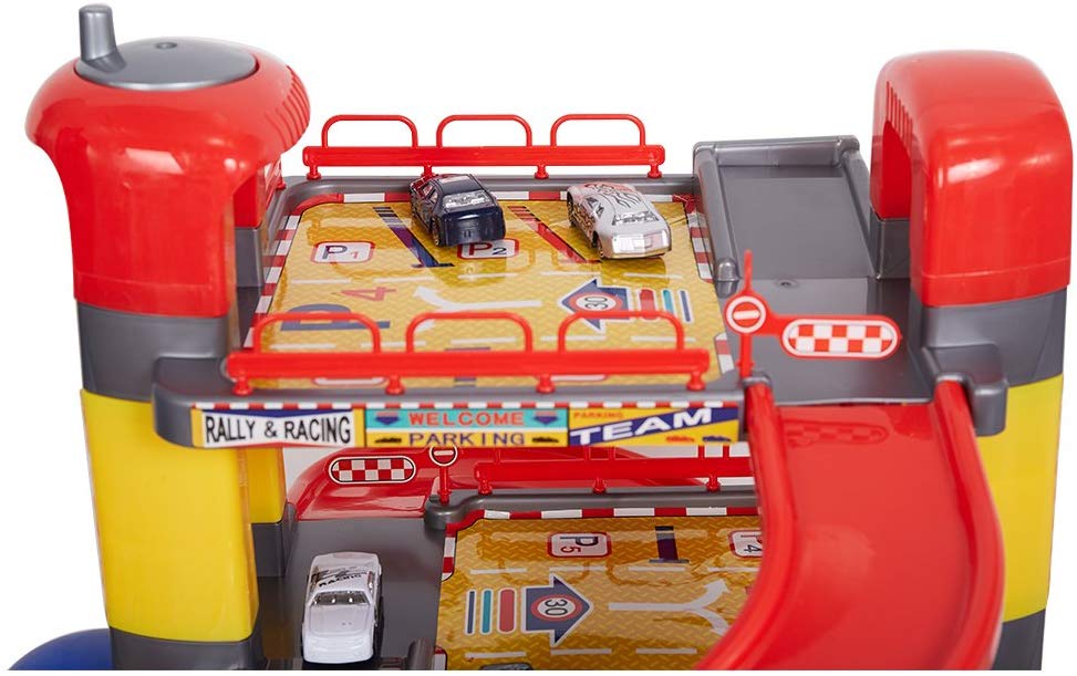 (Out of Stock) Super Parking Garage Playset Includes 6 Cars for Toddlers