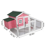 Bosonshop Bunny Hen Cage House Large Chicken Coop, Wooden Pet Home for Small Animals with Run Nest