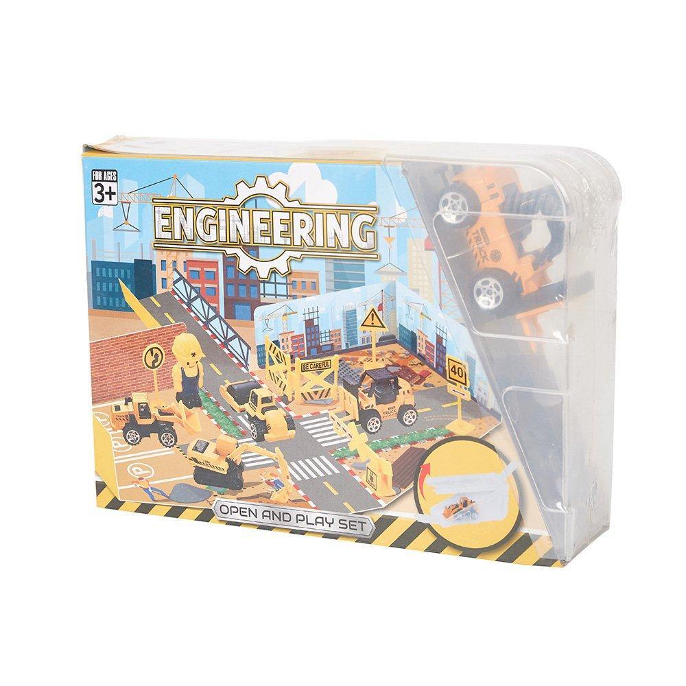 Bosonshop Kids Play Vehicle Working Site Playset for Todders Boys Construction Site Toys
