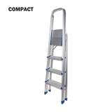 Bosonshop Foldable Aluminum 4 Step Ladder with Anti-Slip, Household