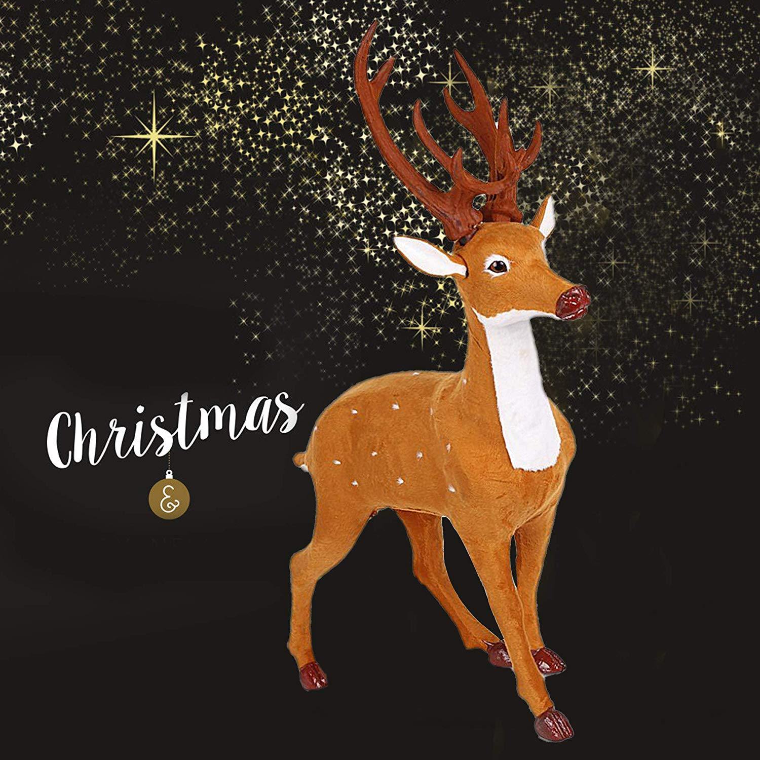 Bosonshop Craft Christmas Decoration Ornaments Simulation Christmas Reindeer for Home Festival Gift