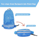 Bosonshop 35L Foldable Hiking Backpack Lightweight Outdoor Daypack with a Collapsible Waist Bag Pack