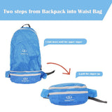 Bosonshop 35L Foldable Hiking Backpack Lightweight Outdoor Daypack with a Collapsible Waist Bag Pack