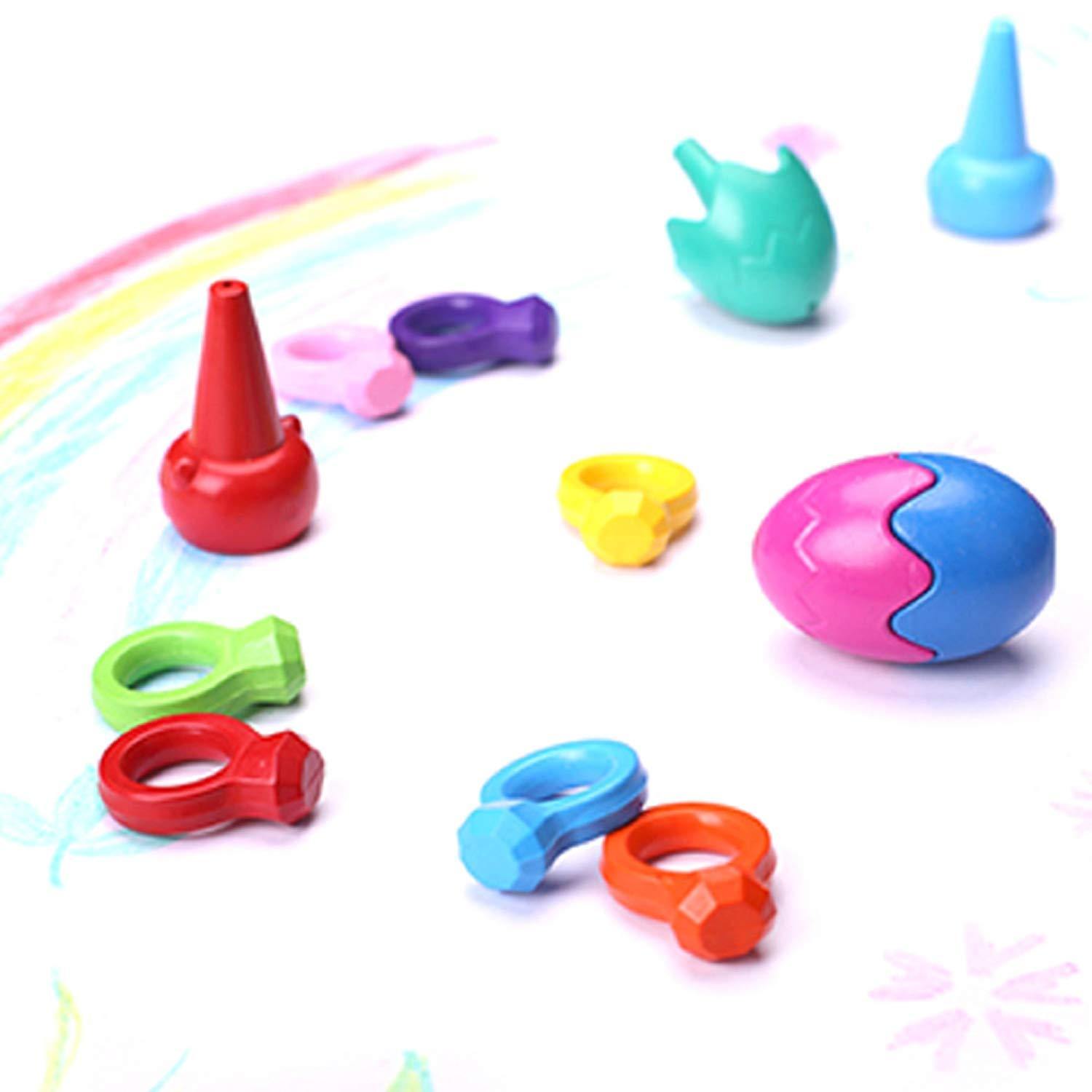 Bosonshop Toddler Crayons Pack of 9 Colors Paint Crayons Baby Diamond Ring Shaped Non Toxic Doodle Toy