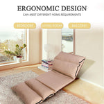 Large Size Floor Chair Adjustable 5 Positions Recliner Chairs for Adults, Living Room Lounger Chair for Gaming, Reading, Beige - Bosonshop
