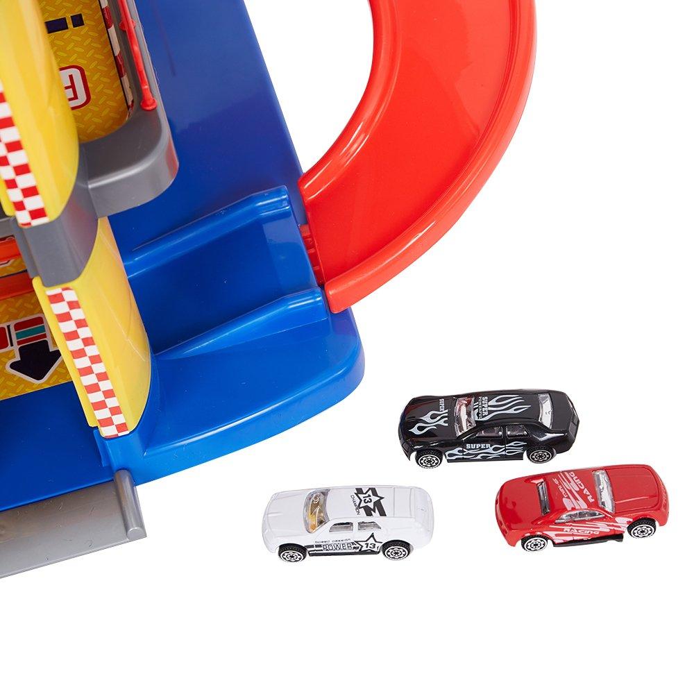 Bosonshop Parking Garage Playset for Toddler Car Garage for Boys