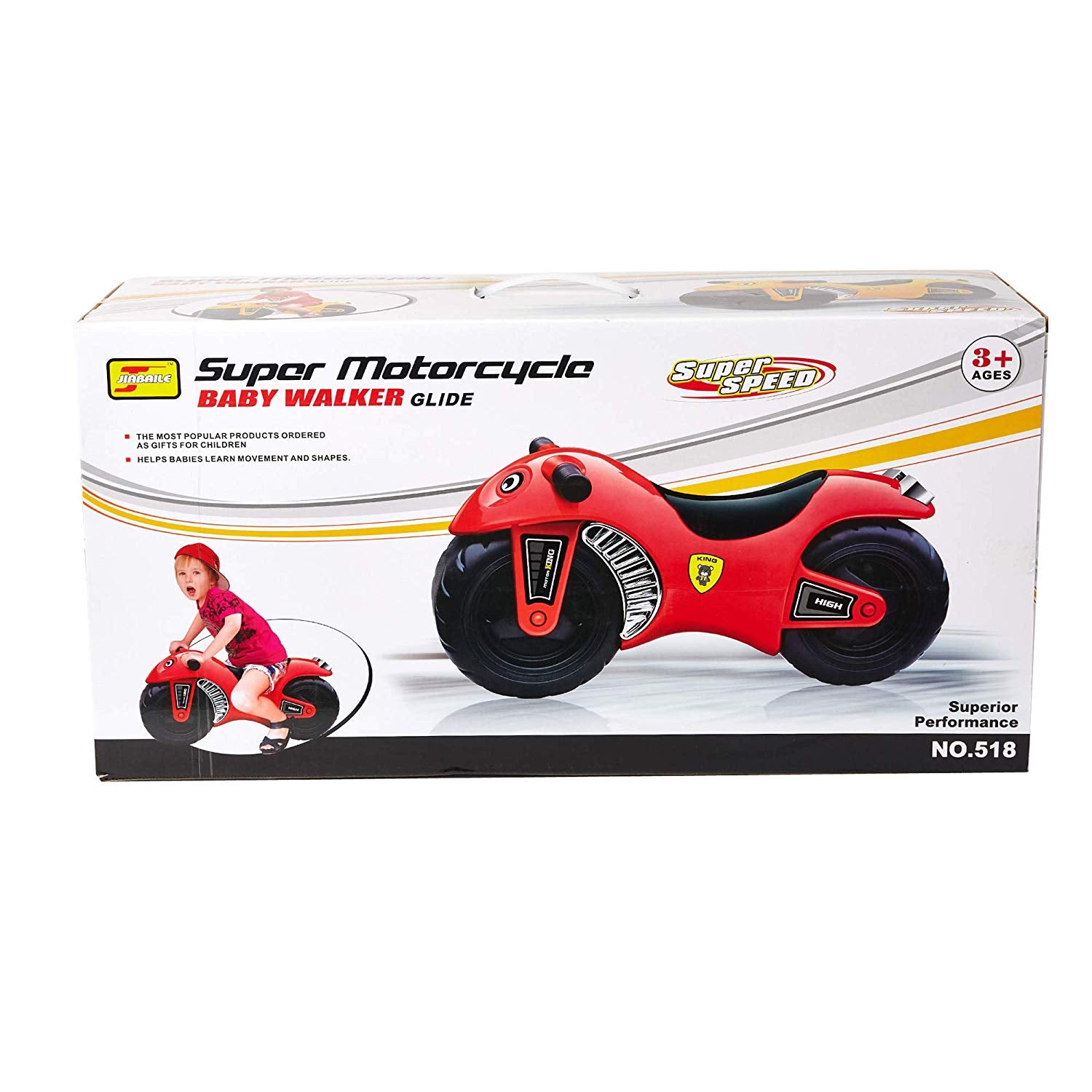 Bosonshop Ride On Motorcycle, Durable & Easy to Ride Toddler Bike, Red