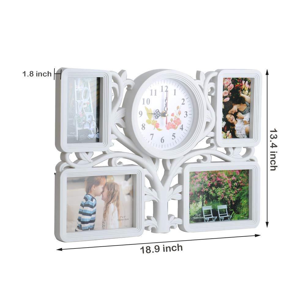 Bosonshop Collage Wall Hanging Photo Frame Tree Type 4 Openings Picture Frame for Home Gallery Decorative