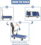Folding Platform Cart Heavy Duty Hand Truck Moving Push Flatbed Dolly Cart for Warehouse Home Office, 660 lbs Weight Capacity - Bosonshop