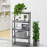 4 Tiers Adjustable Storage Shelf Rack Modern Style Bookcase Display Stand and Storage Tower,Black - Bosonshop