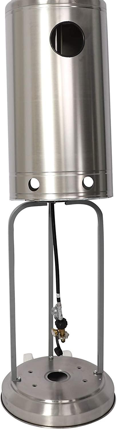 Outdoor Patio Heater Standing Gas LP Propane Heater with Wheels 87 Inches Tall 36000 BTU for Commercial Courtyard (Silver) - Bosonshop