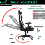 Bosonshop Office Desk Chairs Ergonomic Game Chairs 360°Swivel Style High Back for Great Support Black White