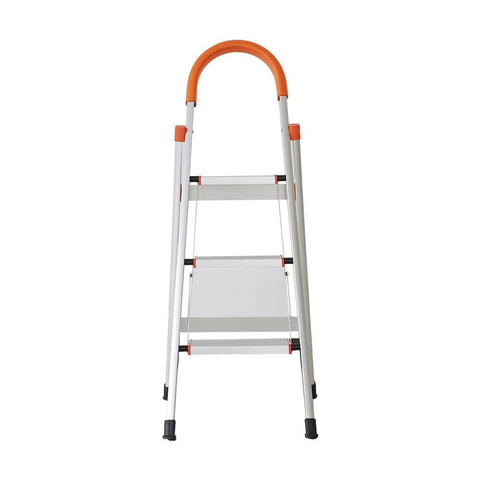 Bosonshop 3 Step Aluminum Ladder Anti-Slip Stepladder with Rubber Hand Grip 330lbs Capacity Silver