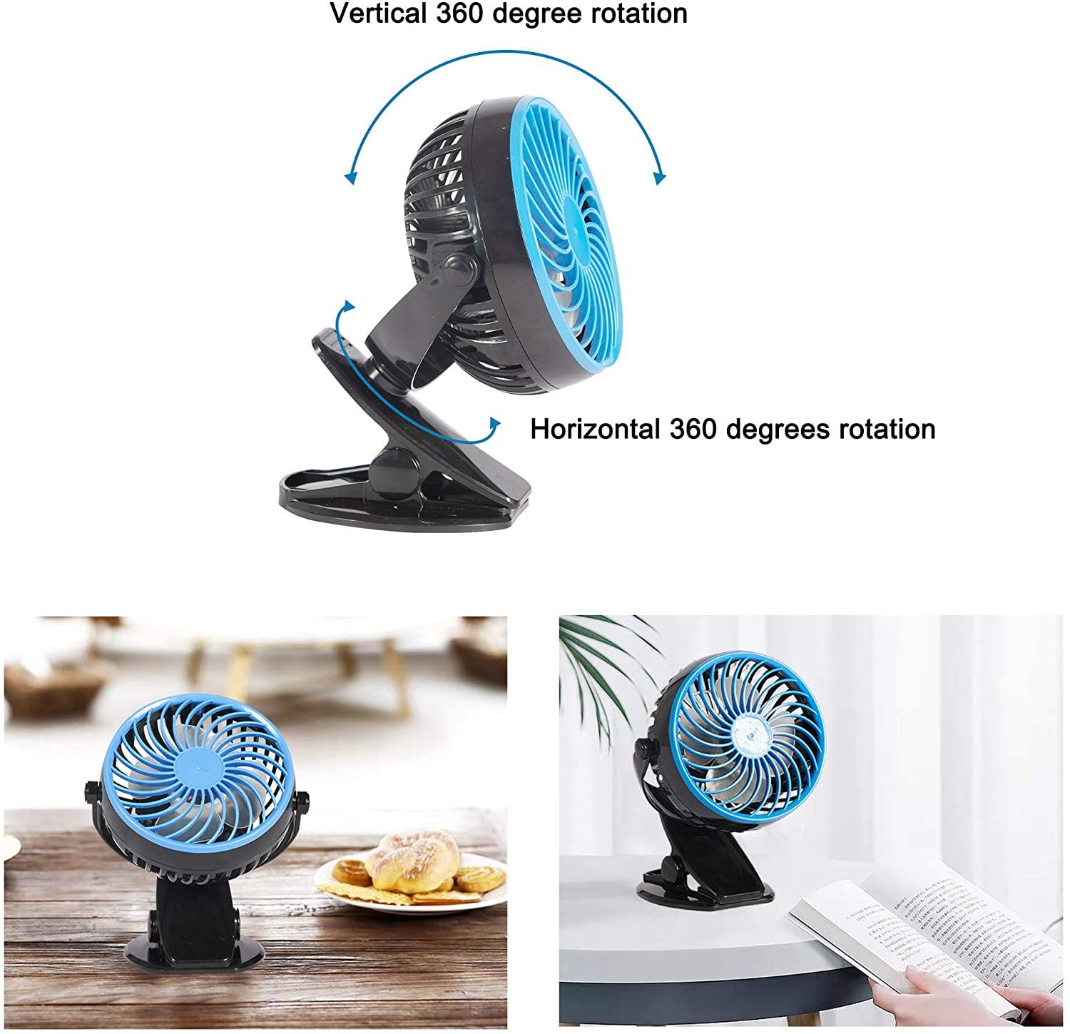 Mini USB Powered Desk Fan can 360 degree rotation Fan Speed Adjustable, Personal Fan Strong Airflow and Quiet for Home Office - Bosonshop