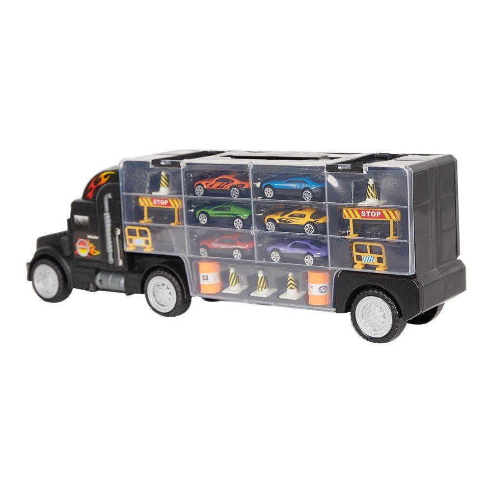 Bosonshop Transporter Carrier Truck Loaded with Metal Toy Cars