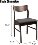 2 Pack Wooden Chairs with Cushioned Seat for Dining Room Set of 2 Upholstered Chairs with Back for Living Room - Bosonshop