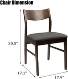 2 Pack Wooden Chairs with Cushioned Seat for Dining Room Set of 2 Upholstered Chairs with Back for Living Room - Bosonshop