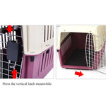 Bosonshop Portable Pet Airline Box,Outdoor Portable Cage Carrier Suitable for Dogs Cats Rabbits Hamsters, Small Red