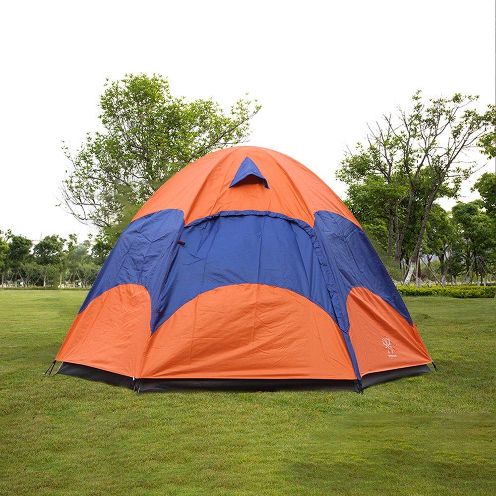 Bosonshop 3-4 Person Easy Setup Double Tent Waterproof Moisture-proof, Orange