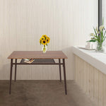 Bosonshop 6 Piece Wooden Dining Table Set, Bench Retro Style, Brown