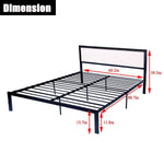 Bosonshop Mordern Queen Size Platform Bed with Frame, Black, 14inch