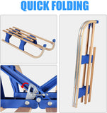 Sled Wooden Foldable For Kids And Adult Outdoor Play With A Pulling Rope 42 inch Weight Capacity, 220lbs