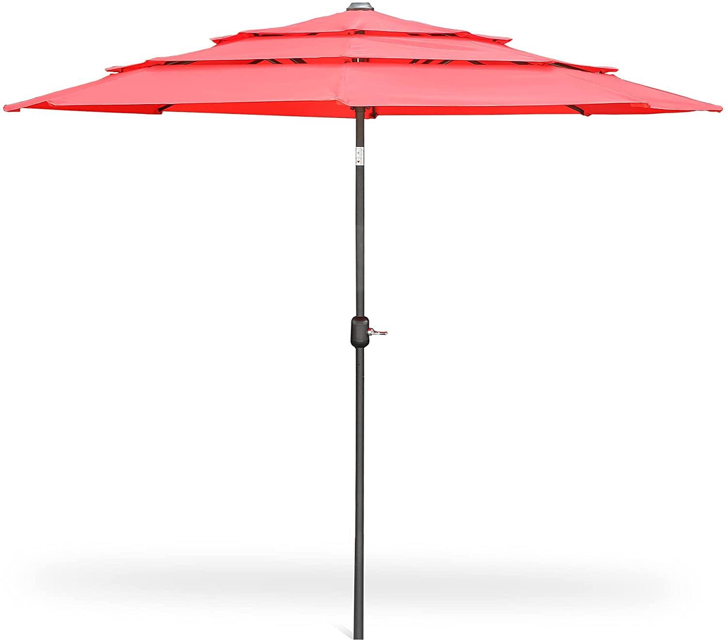 10Ft Portable Patio Umbrella Outdoor Market Tilt Umbrella with Easy Tilt Adjustment for Backyard, Poolside, Lawn and Garden - Bosonshop