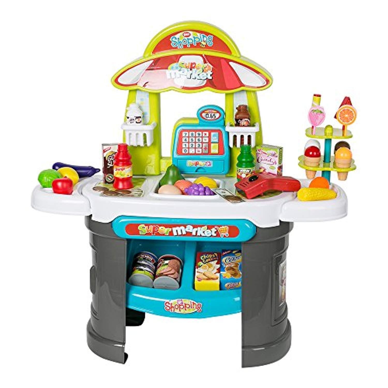 Bosonshop Luxury Supermarket Grocery Store Playset for Kids