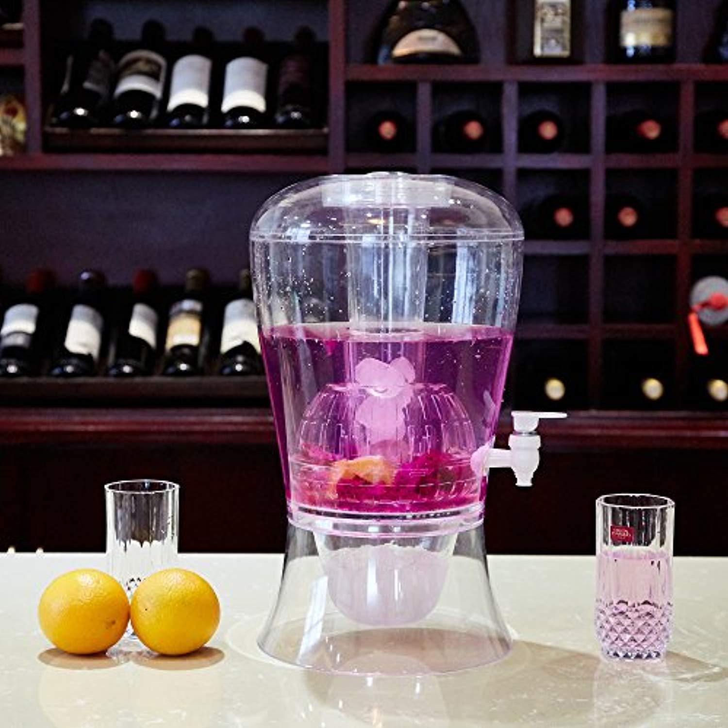 Bosonshop 2 Gallon beverage dispenser on Stand with Cooling Cylinder, Dishwasher Safe