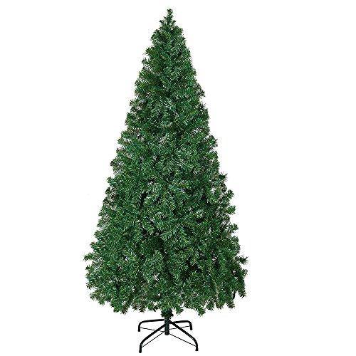 Bosonshop 6 Ft Artificial Christmas Tree Decorate Pine Tree W/Metal Legs Anti-dust Bag Green White