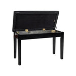 Bosonshop Black Padded Wooden Bench Stool PU Leather Keyboard Seat Book/Magazine Storage