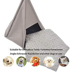 Bosonshop Portable Pet Canopy Teepee Indian Tent Bed for Little Dogs and Cats with a Soft Cushion