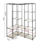 Bosonshop Portable Corner Clothes Closet with Metal Shelves,66.5" H (red)