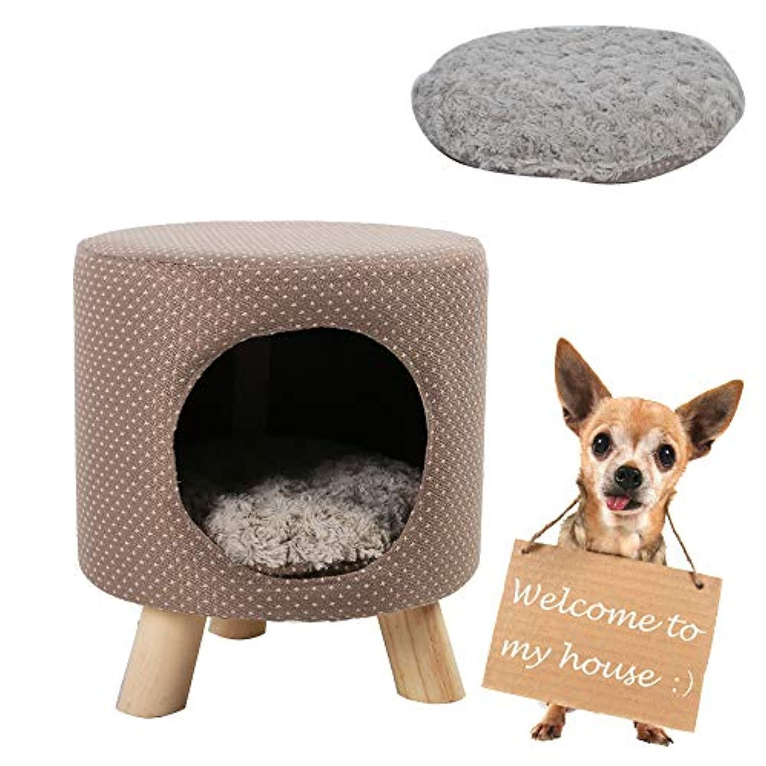 Bosonshop Pet Cat Dog House Kitten Puppy Nest Bed Kennel with Soft Comfort Cushion, Easy to Assemble