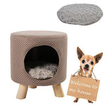Bosonshop Pet Cat Dog House Kitten Puppy Nest Bed Kennel with Soft Comfort Cushion, Easy to Assemble