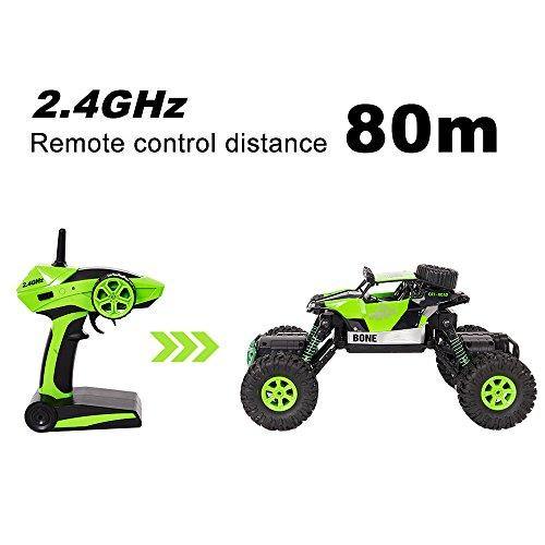 Bosonshop Electric RC Car 1:16 Remote Control Vehicle 2.4Ghz Off-Road Rock Crawler All Terrain Double-turn Waterproof Truck for Kids