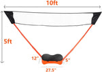Portable Badminton Net Set Storage Box Base with 2 Battledores 2 Shuttlecocks Large, Orange