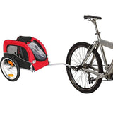 Bosonshop Pet Bike Trailer Bicycle Dog Carrier with Hitch, Suspension, Safety Flag, and Reflectors for Travel, Red