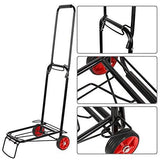 Bosonshop Aluminum Folding Hand Truck Multi-Use Cart for Luggage, with Wheels, 55lbs（Black）