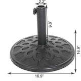Bosonshop 17-Inch Round Heavy Duty Outdoor Patio Umbrella Base Stand,  Rust Proof Composite Materials, Black