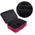 Bosonshop Middle Size Backpack Cosmetic Organizer Bag Portable Mini Makeup Train Case Black Pink