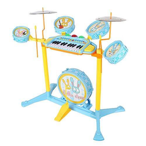 Bosonshop Kid's Musical Instrument Jazz Drum Play Set with 24 Keys Keyboard