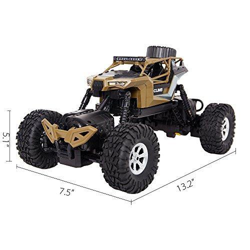 Bosonshop Electric RC Car 1:18 Remote Control Vehicle 2.4Ghz Off-Road Rock Crawler All Terrain Double-turn Waterproof Truck for Kids