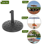 Bosonshop 17-Inch Round Heavy Duty Outdoor Patio Umbrella Base Stand,  Rust Proof Composite Materials, Black