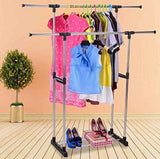 Bosonshop Clothes Racks for Hanging Clothes Drying Clothes Inside with Tiers Storage Shelves