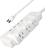 3 Outlets Extender Rotating Power Strip Surge Protector with 4 USB Ports and 6ft Heavy Duty Extension Cord Wall Mount for Home Office - Bosonshop